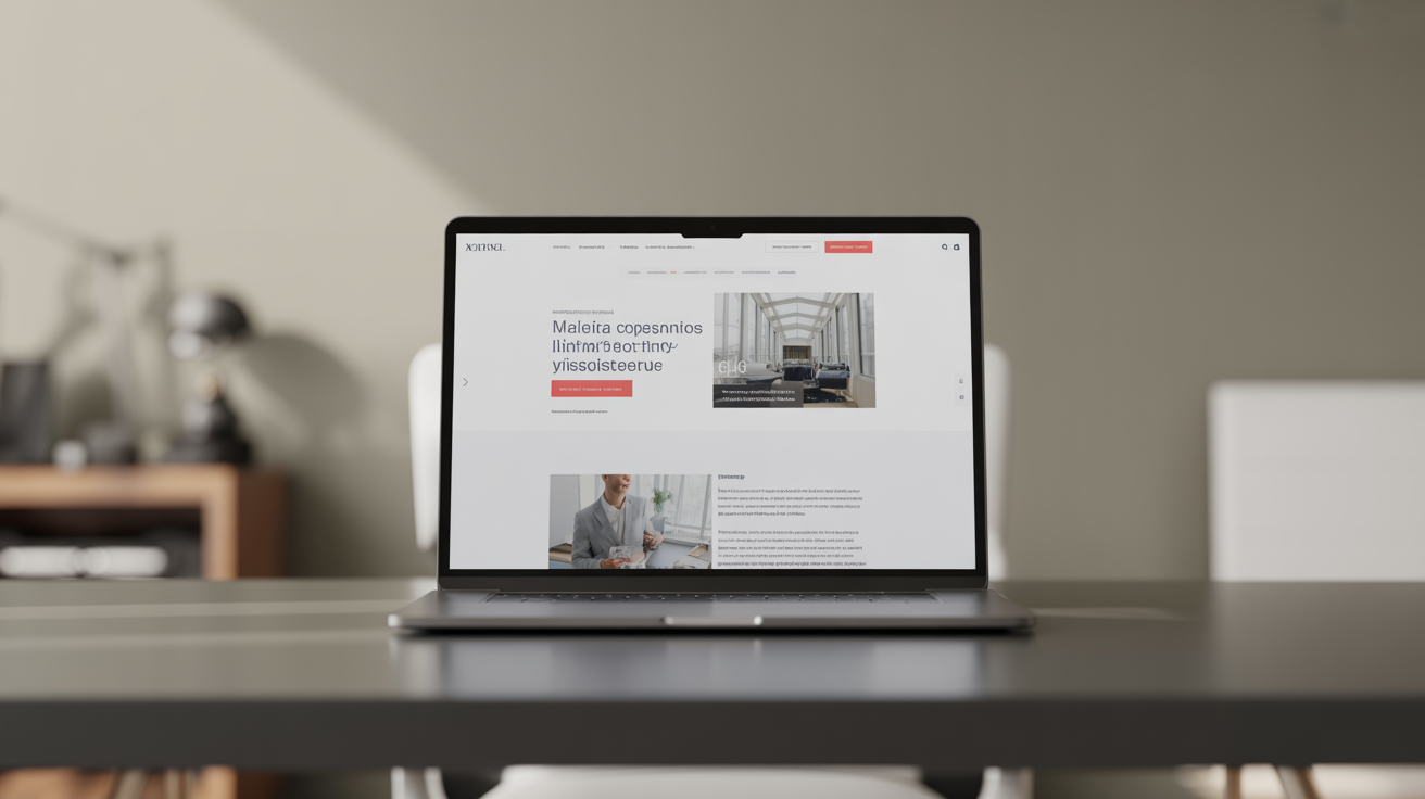Professional website displayed on laptop screen